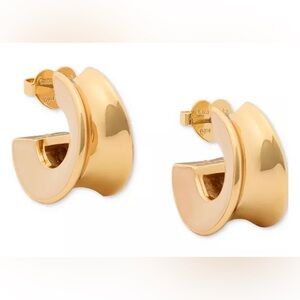 Kate Spade New York Small Concave Hoop Earrings, 0.82", New with tags & dust bag